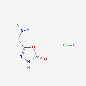 molecular formula C4H8ClN3O2 B3207651 5-[(Methylamino)methyl]-2,3-dihydro-1,3,4-oxadiazol-2-one hydrochloride CAS No. 1046079-42-8