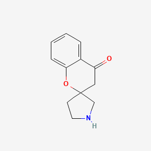 molecular formula C12H13NO2 B3207707 spiro[3H-chromene-2,3'-pyrrolidine]-4-one CAS No. 1047721-74-3