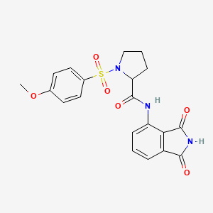 molecular formula C20H19N3O6S B3207742 N-(1,3-dioxoisoindolin-4-yl)-1-((4-methoxyphenyl)sulfonyl)pyrrolidine-2-carboxamide CAS No. 1048385-04-1