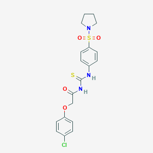 molecular formula C19H20ClN3O4S2 B320782 N-[(4-chlorophenoxy)acetyl]-N'-[4-(1-pyrrolidinylsulfonyl)phenyl]thiourea 
