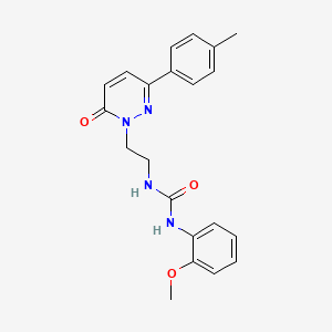 molecular formula C21H22N4O3 B3207846 1-(2-methoxyphenyl)-3-(2-(6-oxo-3-(p-tolyl)pyridazin-1(6H)-yl)ethyl)urea CAS No. 1049167-57-8