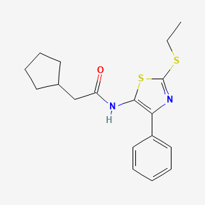 2-cyclopentyl-N-(2-(ethylthio)-4-phenylthiazol-5-yl)acetamide