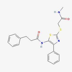 N-(2-((2-(methylamino)-2-oxoethyl)thio)-4-phenylthiazol-5-yl)-3-phenylpropanamide