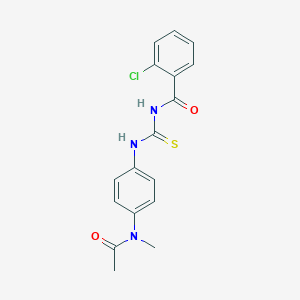 molecular formula C17H16ClN3O2S B320787 N-({4-[acetyl(methyl)amino]phenyl}carbamothioyl)-2-chlorobenzamide 