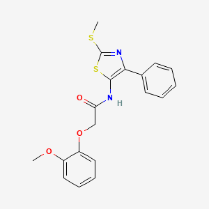 molecular formula C19H18N2O3S2 B3207882 2-(2-methoxyphenoxy)-N-(2-(methylthio)-4-phenylthiazol-5-yl)acetamide CAS No. 1049187-76-9