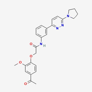 2-(4-acetyl-2-methoxyphenoxy)-N-(3-(6-(pyrrolidin-1-yl)pyridazin-3-yl)phenyl)acetamide