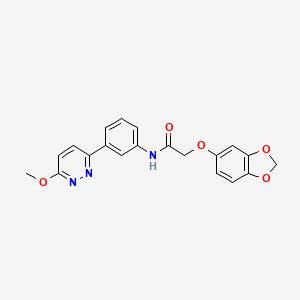 molecular formula C20H17N3O5 B3207934 2-(benzo[d][1,3]dioxol-5-yloxy)-N-(3-(6-methoxypyridazin-3-yl)phenyl)acetamide CAS No. 1049207-49-9