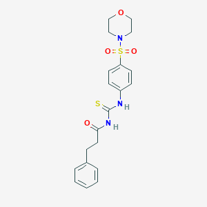 molecular formula C20H23N3O4S2 B320795 N-({[4-(4-morpholinylsulfonyl)phenyl]amino}carbonothioyl)-3-phenylpropanamide 