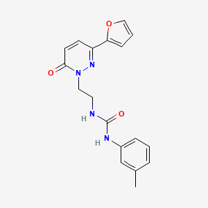1-(2-(3-(furan-2-yl)-6-oxopyridazin-1(6H)-yl)ethyl)-3-(m-tolyl)urea