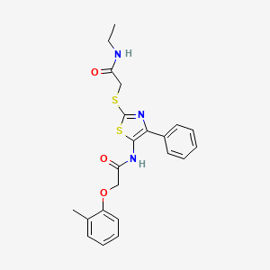 N-ethyl-2-((4-phenyl-5-(2-(o-tolyloxy)acetamido)thiazol-2-yl)thio)acetamide