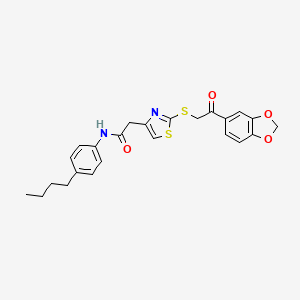 molecular formula C24H24N2O4S2 B3207961 2-(2-((2-(benzo[d][1,3]dioxol-5-yl)-2-oxoethyl)thio)thiazol-4-yl)-N-(4-butylphenyl)acetamide CAS No. 1049235-66-6
