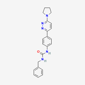 molecular formula C22H23N5O B3207963 1-Benzyl-3-(4-(6-(pyrrolidin-1-yl)pyridazin-3-yl)phenyl)urea CAS No. 1049236-73-8