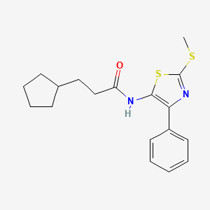 3-cyclopentyl-N-(2-(methylthio)-4-phenylthiazol-5-yl)propanamide