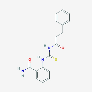 molecular formula C17H17N3O2S B320797 2-({[(3-Phenylpropanoyl)amino]carbothioyl}amino)benzamide 