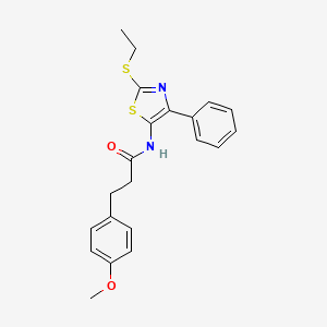 molecular formula C21H22N2O2S2 B3207984 N-(2-(ethylthio)-4-phenylthiazol-5-yl)-3-(4-methoxyphenyl)propanamide CAS No. 1049255-47-1