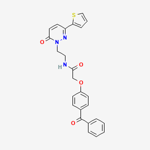 2-(4-benzoylphenoxy)-N-(2-(6-oxo-3-(thiophen-2-yl)pyridazin-1(6H)-yl)ethyl)acetamide