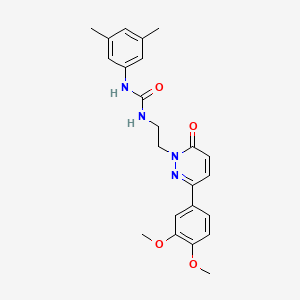 molecular formula C23H26N4O4 B3208012 1-(2-(3-(3,4-dimethoxyphenyl)-6-oxopyridazin-1(6H)-yl)ethyl)-3-(3,5-dimethylphenyl)urea CAS No. 1049270-17-8