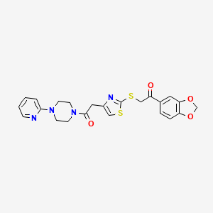 1-(Benzo[d][1,3]dioxol-5-yl)-2-((4-(2-oxo-2-(4-(pyridin-2-yl)piperazin-1-yl)ethyl)thiazol-2-yl)thio)ethanone