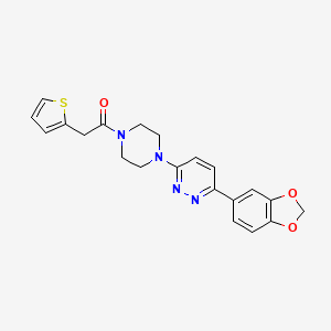 1-(4-(6-(Benzo[d][1,3]dioxol-5-yl)pyridazin-3-yl)piperazin-1-yl)-2-(thiophen-2-yl)ethanone