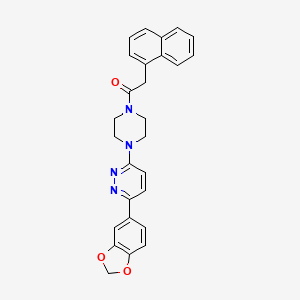 molecular formula C27H24N4O3 B3208081 1-(4-(6-(Benzo[d][1,3]dioxol-5-yl)pyridazin-3-yl)piperazin-1-yl)-2-(naphthalen-1-yl)ethanone CAS No. 1049311-09-2