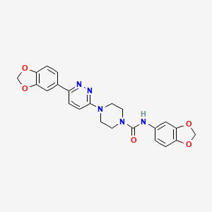 molecular formula C23H21N5O5 B3208092 N-(benzo[d][1,3]dioxol-5-yl)-4-(6-(benzo[d][1,3]dioxol-5-yl)pyridazin-3-yl)piperazine-1-carboxamide CAS No. 1049313-70-3