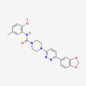 4-(6-(benzo[d][1,3]dioxol-5-yl)pyridazin-3-yl)-N-(2-methoxy-5-methylphenyl)piperazine-1-carboxamide