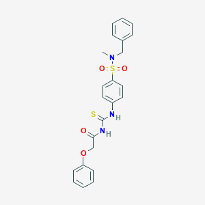 molecular formula C23H23N3O4S2 B320813 N-({4-[benzyl(methyl)sulfamoyl]phenyl}carbamothioyl)-2-phenoxyacetamide 