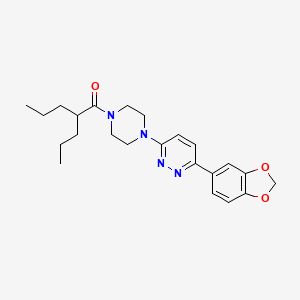 molecular formula C23H30N4O3 B3208136 1-(4-(6-(Benzo[d][1,3]dioxol-5-yl)pyridazin-3-yl)piperazin-1-yl)-2-propylpentan-1-one CAS No. 1049328-49-5