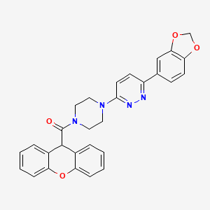 molecular formula C29H24N4O4 B3208148 (4-(6-(benzo[d][1,3]dioxol-5-yl)pyridazin-3-yl)piperazin-1-yl)(9H-xanthen-9-yl)methanone CAS No. 1049329-87-4