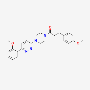 molecular formula C25H28N4O3 B3208155 3-(4-Methoxyphenyl)-1-(4-(6-(2-methoxyphenyl)pyridazin-3-yl)piperazin-1-yl)propan-1-one CAS No. 1049338-17-1