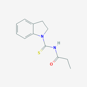 molecular formula C12H14N2OS B320817 N-(2,3-dihydro-1H-indol-1-ylcarbothioyl)propanamide 