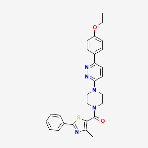 molecular formula C27H27N5O2S B3208170 (4-(6-(4-Ethoxyphenyl)pyridazin-3-yl)piperazin-1-yl)(4-methyl-2-phenylthiazol-5-yl)methanone CAS No. 1049339-34-5