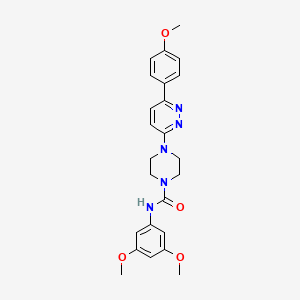 molecular formula C24H27N5O4 B3208173 N-(3,5-dimethoxyphenyl)-4-[6-(4-methoxyphenyl)pyridazin-3-yl]piperazine-1-carboxamide CAS No. 1049339-45-8