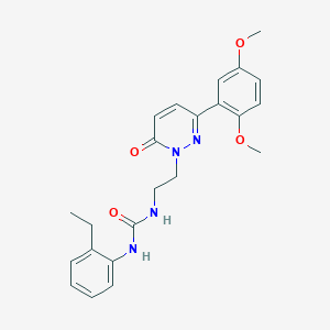 molecular formula C23H26N4O4 B3208174 1-(2-(3-(2,5-dimethoxyphenyl)-6-oxopyridazin-1(6H)-yl)ethyl)-3-(2-ethylphenyl)urea CAS No. 1049340-94-4