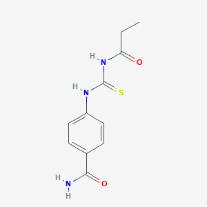 molecular formula C11H13N3O2S B320818 4-[(Propanoylcarbamothioyl)amino]benzamide 