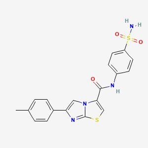 molecular formula C19H16N4O3S2 B3208207 N-(4-sulfamoylphenyl)-6-(p-tolyl)imidazo[2,1-b]thiazole-3-carboxamide CAS No. 1049471-64-8