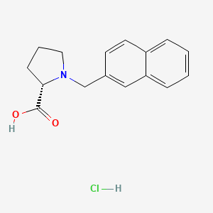 molecular formula C16H18ClNO2 B3208242 (S)-1-(Naphthalen-2-ylmethyl)pyrrolidine-2-carboxylic acid hydrochloride CAS No. 1049727-63-0