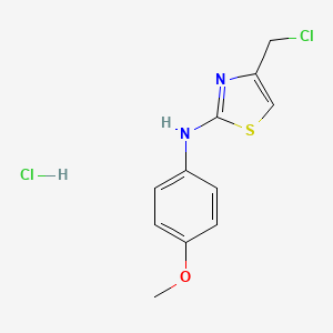molecular formula C11H12Cl2N2OS B3208280 4-(chloromethyl)-N-(4-methoxyphenyl)-1,3-thiazol-2-amine hydrochloride CAS No. 1049746-46-4