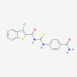 N-[(4-carbamoylphenyl)carbamothioyl]-3-chloro-1-benzothiophene-2-carboxamide