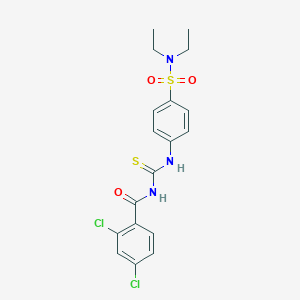 molecular formula C18H19Cl2N3O3S2 B320839 2,4-dichloro-N-{[4-(diethylsulfamoyl)phenyl]carbamothioyl}benzamide 