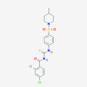 molecular formula C20H21Cl2N3O3S2 B320840 2,4-dichloro-N-({4-[(4-methylpiperidin-1-yl)sulfonyl]phenyl}carbamothioyl)benzamide 