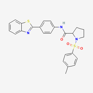 molecular formula C25H23N3O3S2 B3208415 N-(4-(benzo[d]thiazol-2-yl)phenyl)-1-tosylpyrrolidine-2-carboxamide CAS No. 1049931-84-1