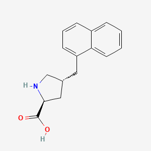 molecular formula C16H17NO2 B3208444 (2S,4R)-4-(naphthalen-1-ylmethyl)pyrrolidine-2-carboxylic acid CAS No. 1049980-44-0