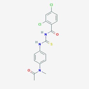 molecular formula C17H15Cl2N3O2S B320845 2,4-dichloro-N-((4-(N-methylacetamido)phenyl)carbamothioyl)benzamide 