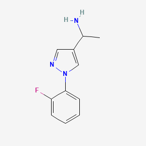 molecular formula C11H12FN3 B3208459 1-[1-(2-fluorophenyl)-1H-pyrazol-4-yl]ethanamine CAS No. 1049988-71-7