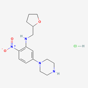 (2-Nitro-5-piperazin-1-ylphenyl)(tetrahydrofuran-2-ylmethyl)amine hydrochloride