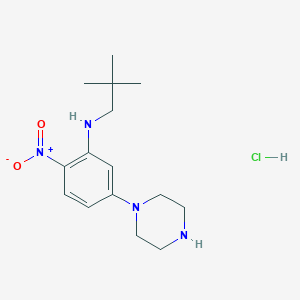 N-(2,2-dimethylpropyl)-2-nitro-5-piperazin-1-ylaniline hydrochloride