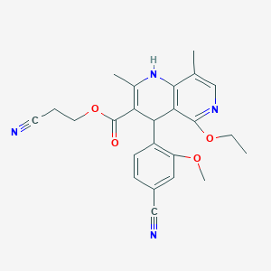 2-Cyanoethyl 4-(4-cyano-2-methoxyphenyl)-5-ethoxy-2,8-dimethyl-1,4-dihydro-1,6-naphthyridine-3-carboxylate