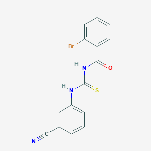molecular formula C15H10BrN3OS B320854 2-bromo-N-[(3-cyanophenyl)carbamothioyl]benzamide 