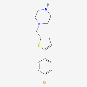 molecular formula C15H17BrN2S B3208542 1-{[5-(4-Bromophenyl)thiophen-2-yl]methyl}piperazine CAS No. 1050909-79-9